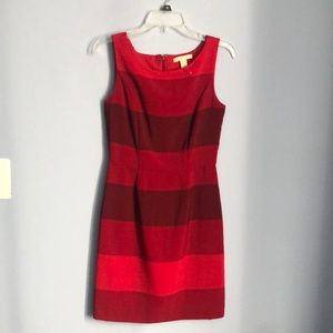Banana Republic Red and Burgundy Striped Dress